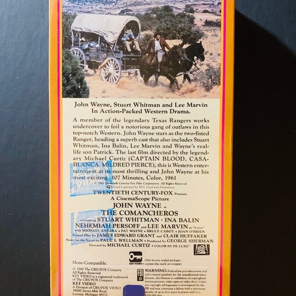 NIB - John Wayne VHS “The Comancheros” - Never Unwrapped 📼 - Picture 7 of 7